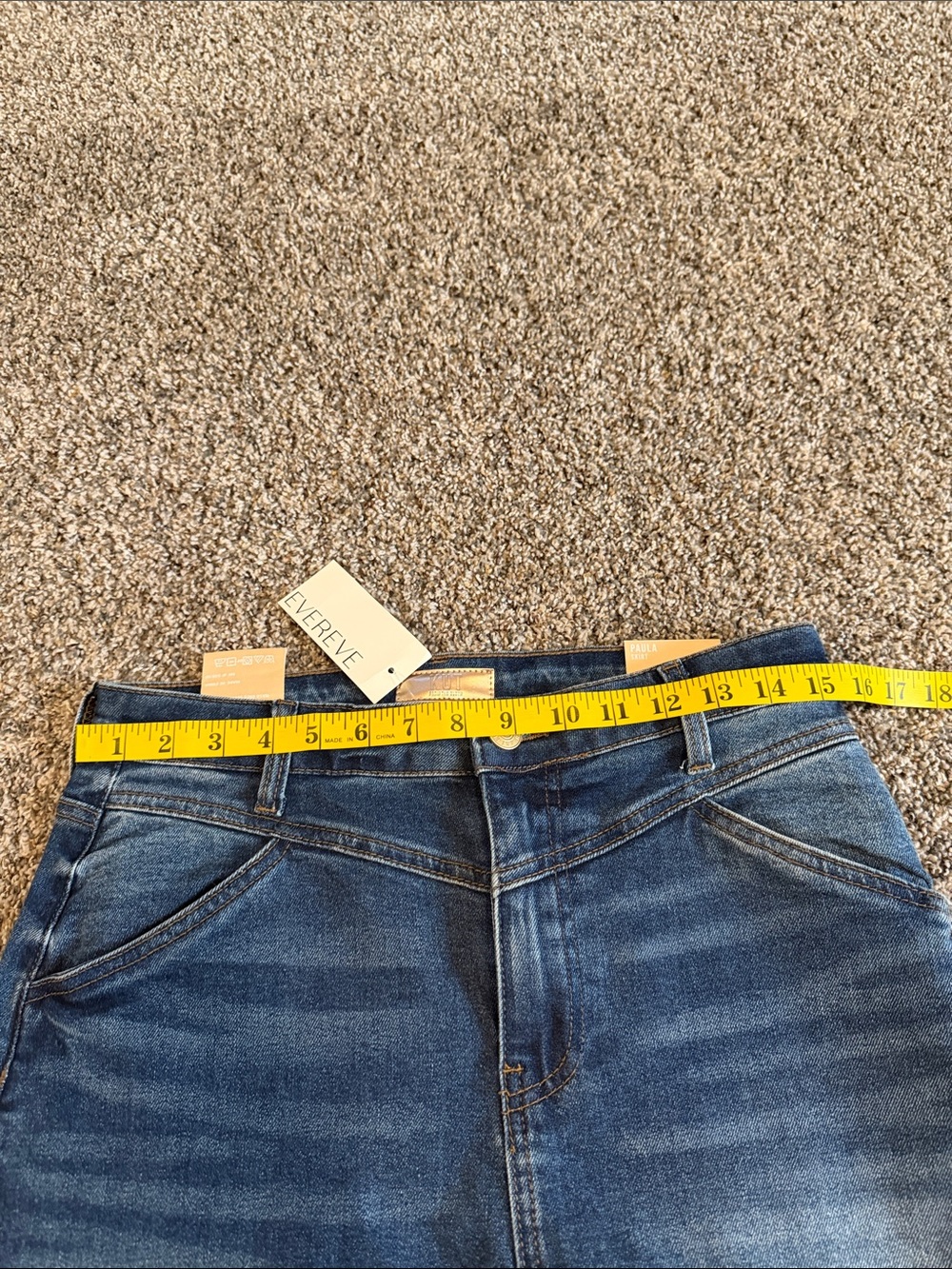 NWT Kut from the Kloth Blue Denim A-Line Skirt Paula Skirt with Frayed Hem Sz 6 - Picture 8 of 8